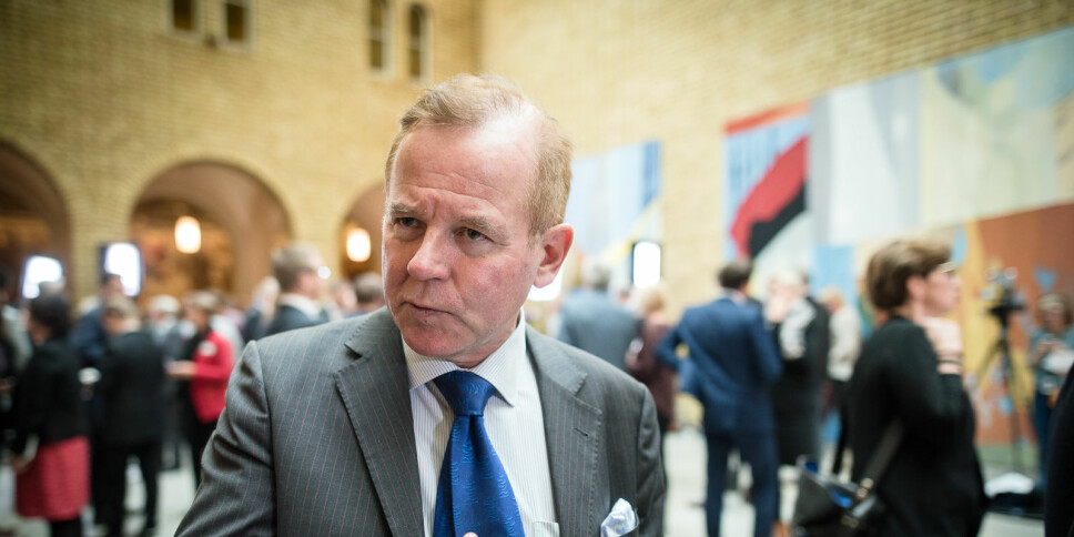 Rektor ved Karolinska institutet, Ole Petter Ottersen ,er en av 12 rektorer i Sverige som ber om flere statlige midler til forskning, i lys av koronakrisen. Bildet er fra i vandrehallenen på Stortinget i 2016, da han var rektor ved UiO.