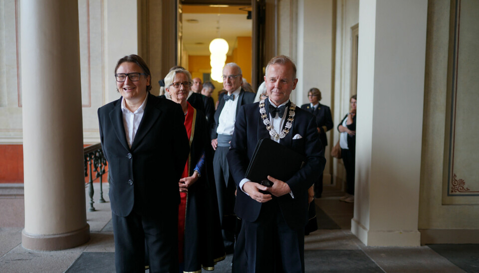 Ole Petter Ottersen (til h.) var rektor ved Universitetet i Oslo fram til 2017. Her avbildet i forbindelse med inaugurasjonen av nåværende rektor Svein Stølen.