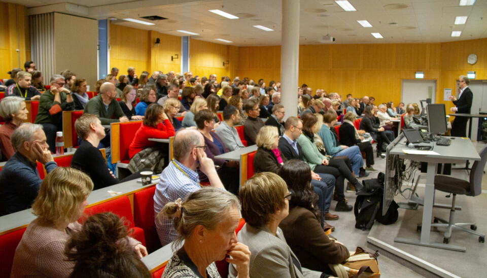 Fullsatt sal på allmøtet om Kjeller i Pilestredet 29. januar. Foto: Ragnhild Vartdal
