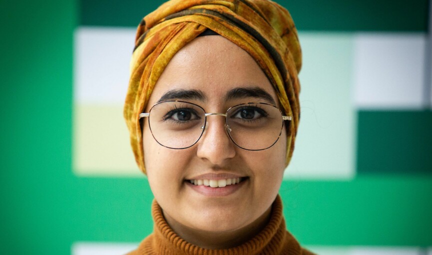 Fatema Al-Musawi stilte til valg som nestleder i fjor. I år ønsker hun å bli leder. Foto: Høgskolen i Innlandet