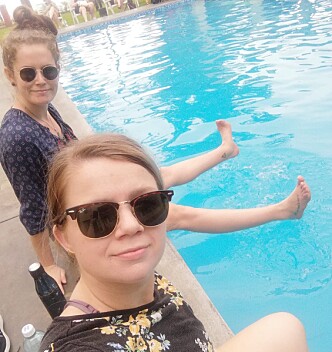 Toya Scheldt og Cristine Innvær Andersen fra deres første dag i Peru. Toya Scheldt og Cristine Innvær Andersen fra deres første dag i Peru.