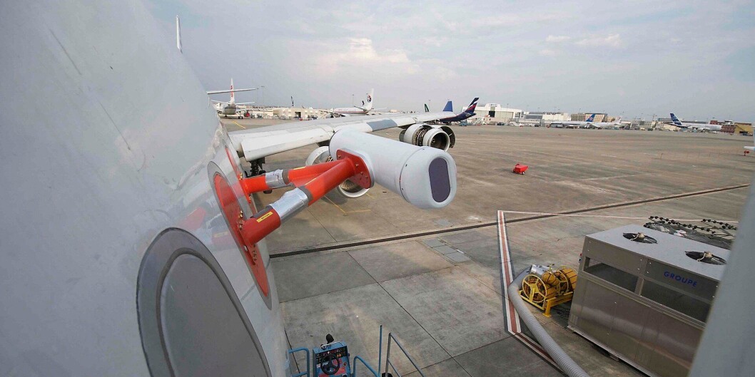 Avoid-askedetektoren ferdig montert på et A340-300 testfly. (Bilde: Fred Prata, Nilu Avoid-askedetektoren ferdig montert på et A340-300 testfly. (Bilde: Fred Prata, Nilu