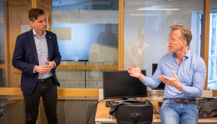 — Det var Kunnskapsdepartementet (her representert med statsråd Henrik Asheim) som tok beslutningen om å stenge universiteteten, sier OsloMet-rektor Curt Rice. — Det var Kunnskapsdepartementet (her representert med statsråd Henrik Asheim) som tok beslutningen om å stenge universiteteten, sier OsloMet-rektor Curt Rice.