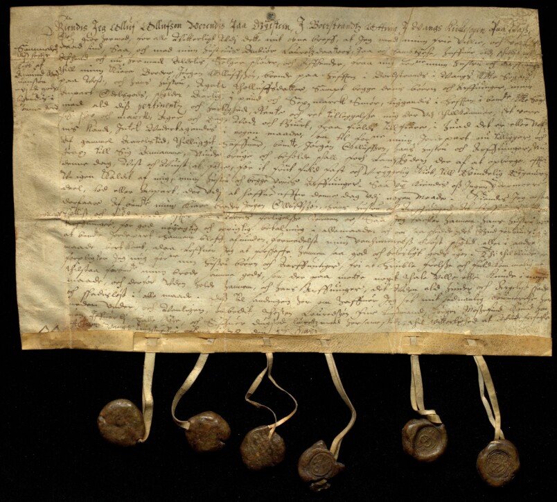 Kunngjørelse av salg mellom to brødre fra Vossevangen, datert 17. mai 1638.