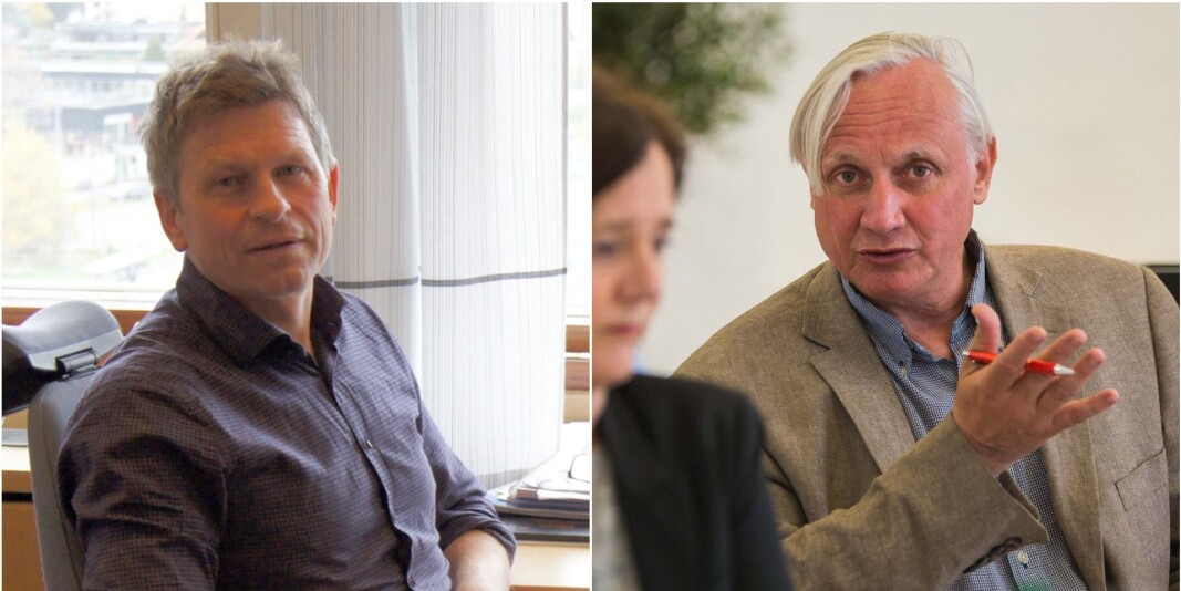 Professor Gaute Torsvik og professor Kristian Gundersen er kritiske til de mange rollene til Forskningsrådet. Professor Gaute Torsvik og professor Kristian Gundersen er kritiske til de mange rollene til Forskningsrådet.