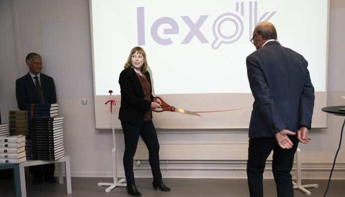 Den danske kulturministeren, Joy Mogensen, fikk æren av å erklære Den store danske for lansert. Den danske kulturministeren, Joy Mogensen, fikk æren av å erklære Den store danske for lansert.