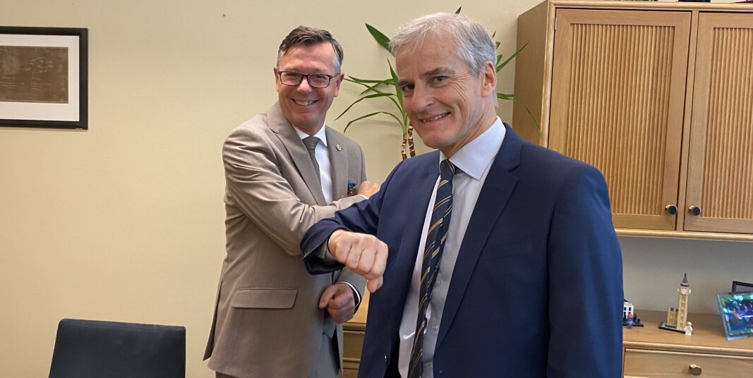 Dag Rune Olsen, leder for Universitets- og høgskolerådet i møte med Arbeiderparti-leder Jonas Gahr Støre på Stortinget onsdag. Krav om arbeidsrelevante studier var et av temaene. Dag Rune Olsen, leder for Universitets- og høgskolerådet i møte med Arbeiderparti-leder Jonas Gahr Støre på Stortinget onsdag. Krav om arbeidsrelevante studier var et av temaene.