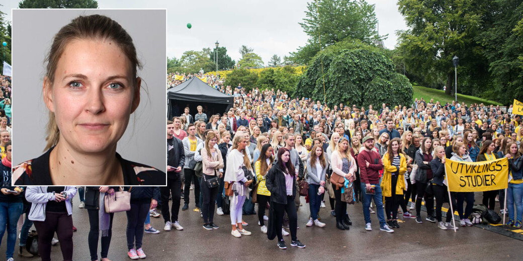 Dagens studenter, her representert under et studiestartarrangement ved St. Hanshaugen i Oslo i fjor, bør være obs på at koronaperioden kan komme til å få konsevkenser for den økonomiske fremtiden deres, mener økonomiprofessor Katrine Løken (innfelt). Dagens studenter, her representert under et studiestartarrangement ved St. Hanshaugen i Oslo i fjor, bør være obs på at koronaperioden kan komme til å få konsevkenser for den økonomiske fremtiden deres, mener økonomiprofessor Katrine Løken (innfelt).