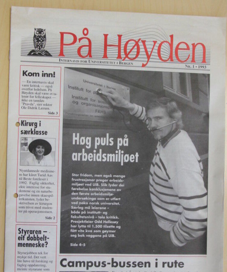 Her er faksimile av den aller første utgaven av På Høyden, på papir - i 1993.