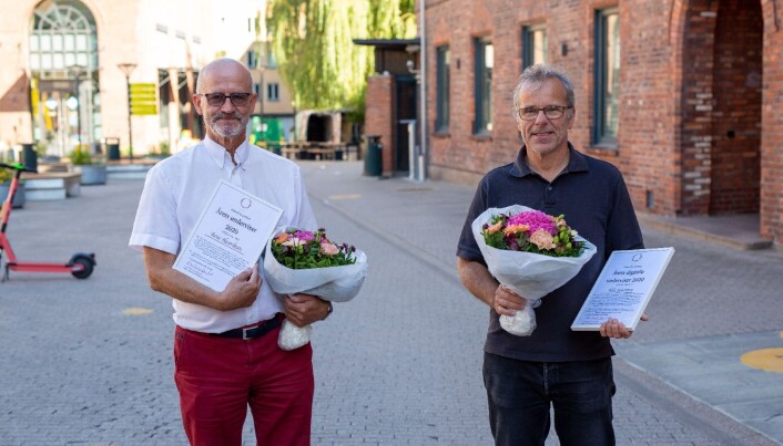 Arne Henriksen (t.v.) er årets underviser ved OsloMet og Nils Seiersten er årets digitale underviser. Arne Henriksen (t.v.) er årets underviser ved OsloMet og Nils Seiersten er årets digitale underviser.