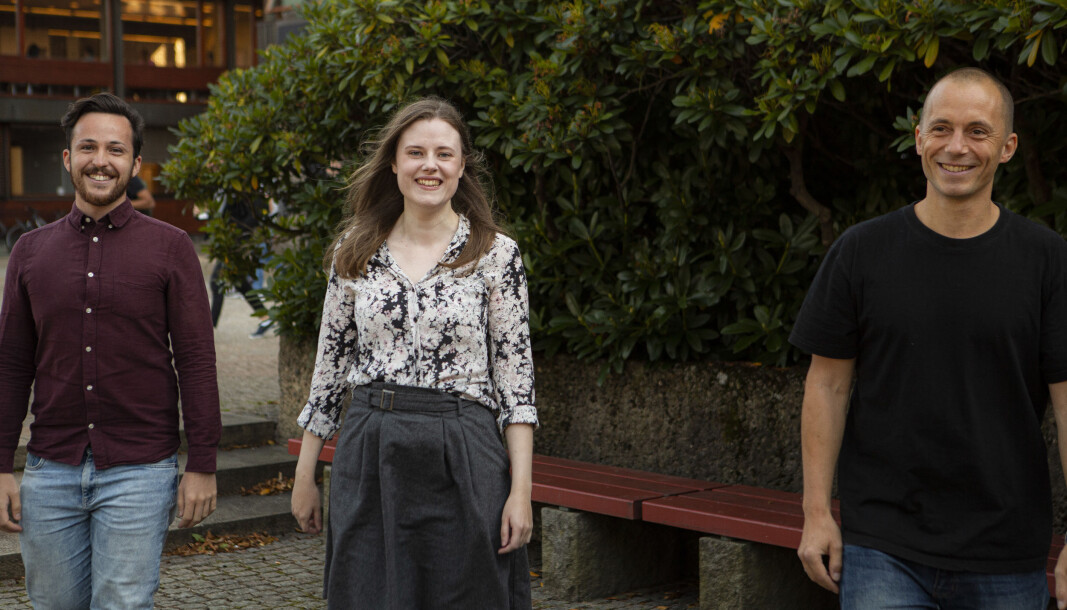 Prisvinnerne f.v. Christian Andres Palacios Haugestad, Anja Duun Skauge og Mats Haraldsen. Også Elin Dypvik Sødahl er blant vinnerne av årets bærekraftspris. Prisvinnerne f.v. Christian Andres Palacios Haugestad, Anja Duun Skauge og Mats Haraldsen. Også Elin Dypvik Sødahl er blant vinnerne av årets bærekraftspris.