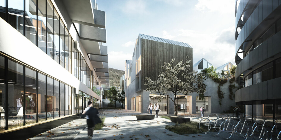 Slik kan det nye studiebygget til NLA Høgskolen komme til å blie seende ut når det skal være ferdig i 2023.