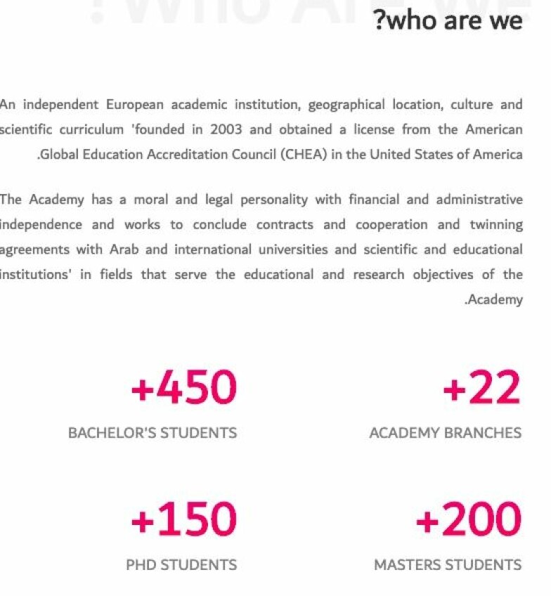 Slik beskriver Aalborg Academy seg på nettsidene.
