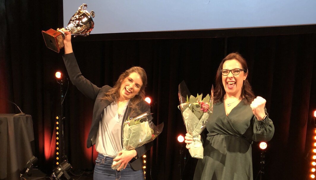 Finalistene fra Tromsø: Raphaelle Descoteaux og Bente Johnsen. Finalistene fra Tromsø: Raphaelle Descoteaux og Bente Johnsen.