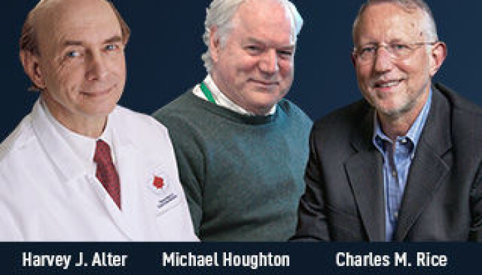 De tre prisvinnerne: Harvey J Alter (t.v.), Michael Houghton og Charles M. Rice. De tre prisvinnerne: Harvey J Alter (t.v.), Michael Houghton og Charles M. Rice.