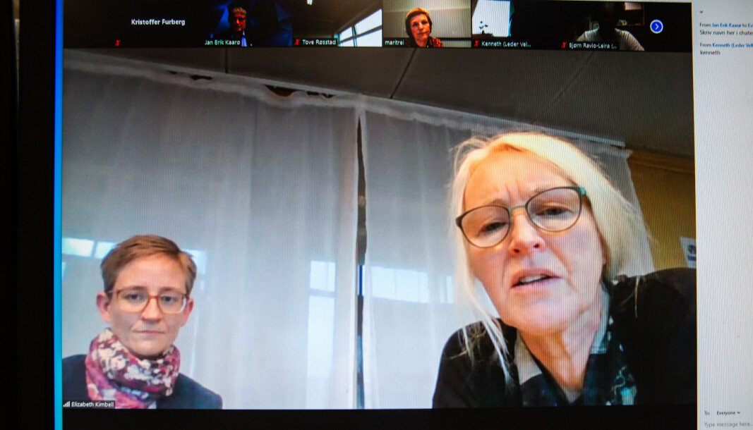 Onsdag ettermiddag arrangerte NTNU koronamøte for studentledere med ledelsen, smittevernlege Elizabeth Kimbell (t.v.) og kommuneoverlege Tove Røsstad i Trondheim. Onsdag ettermiddag arrangerte NTNU koronamøte for studentledere med ledelsen, smittevernlege Elizabeth Kimbell (t.v.) og kommuneoverlege Tove Røsstad i Trondheim.