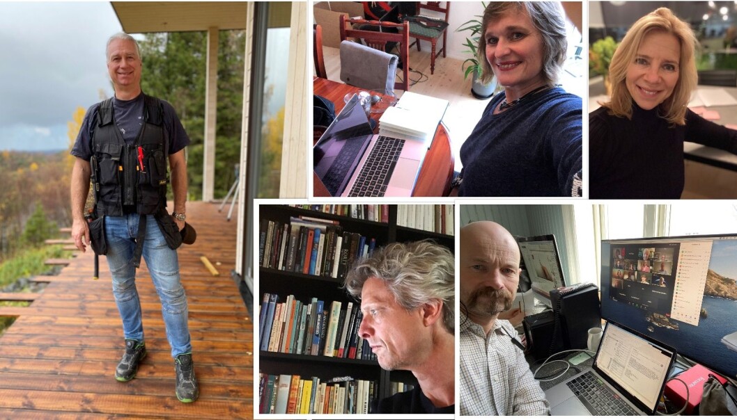 Professor Frode Steen, prorektor Nina Waale, viserektor Oddrun Samdal, professor Bjørn Torgrim Ramberg og professor Aksel Tjora er alle på hjemmekontor om dagen. Professor Frode Steen, prorektor Nina Waale, viserektor Oddrun Samdal, professor Bjørn Torgrim Ramberg og professor Aksel Tjora er alle på hjemmekontor om dagen.