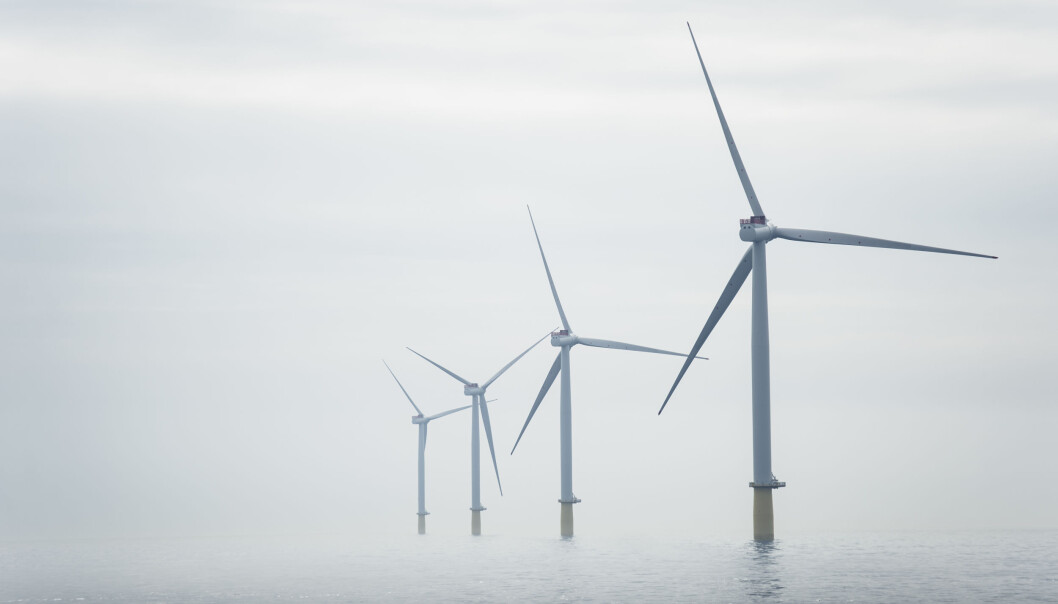 Havvindmøllene er fra Equinors Dudgeon Offshore Wind Farm. Havvindmøllene er fra Equinors Dudgeon Offshore Wind Farm.