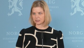 Kunnskapsminister Guri Melby under pressekonferansen 3. januar. Kunnskapsminister Guri Melby under pressekonferansen 3. januar.