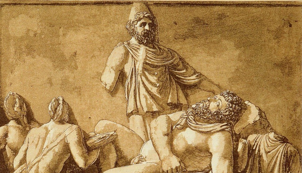 Jean-Pierre Houël Bas' relief viser den antikke fortellingen om Odyssevs.