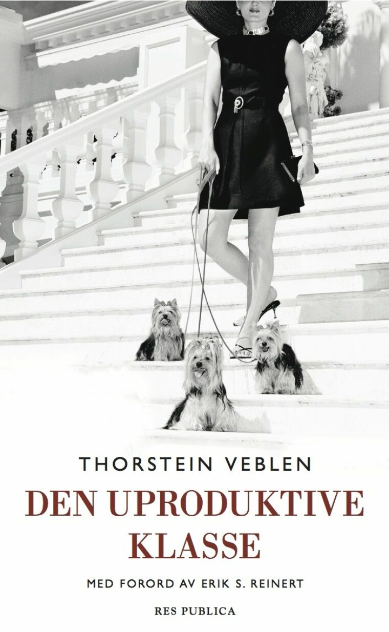 Cover til den norske utgaven av Theory of the Leisure Class.