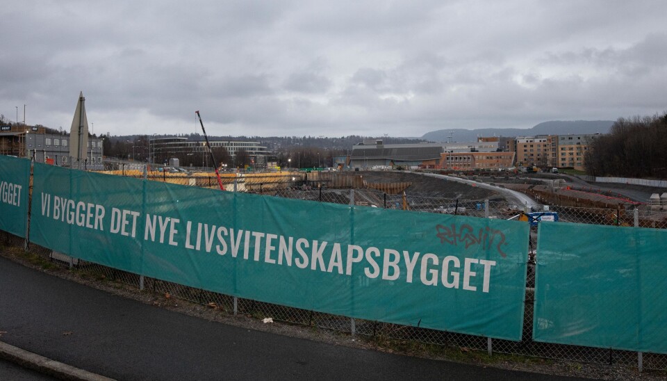 Fra byggeplassen til det nye Livsvitenskapsbygget (november 2020).