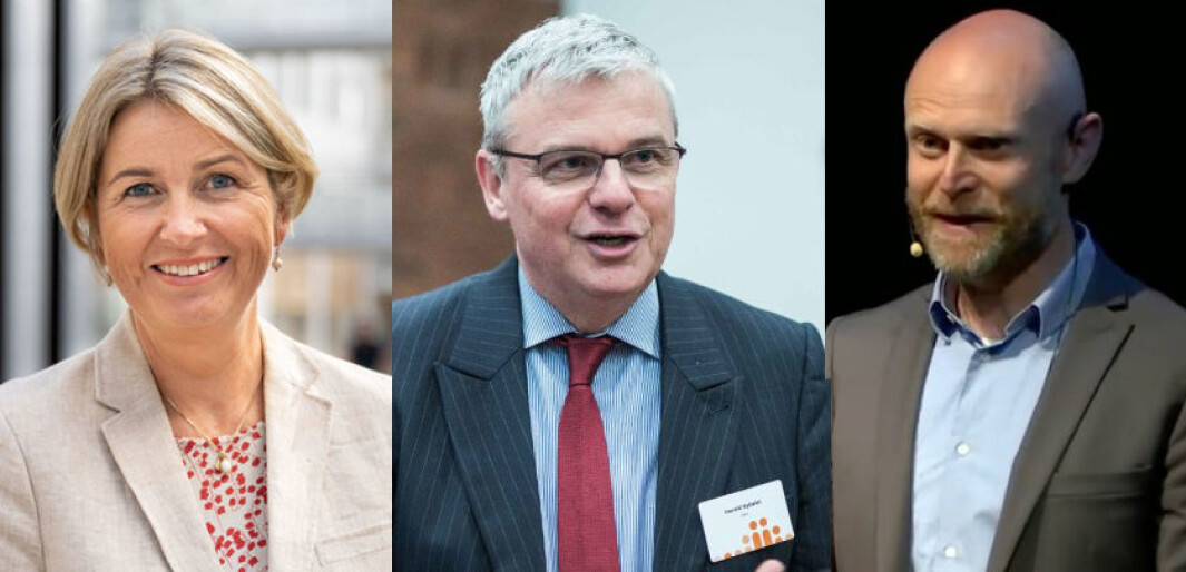 Kristin Vinje (Nokut), Harald Nybølet (Diku) og Roar Olsen (Unit) er toppledere i noen av de organene som skal omorganiseres. Kristin Vinje (Nokut), Harald Nybølet (Diku) og Roar Olsen (Unit) er toppledere i noen av de organene som skal omorganiseres.