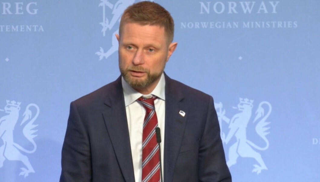 Bent Høie under dagens pressekonferansen. Bent Høie under dagens pressekonferansen.