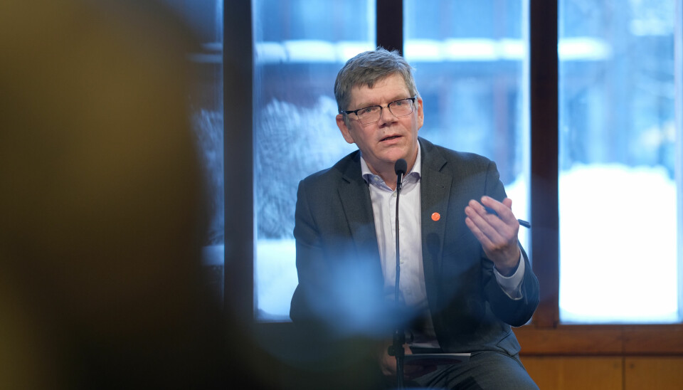 Rektor ved Universitetet i Oslo, Svein Stølen, under årets rektordebatt.