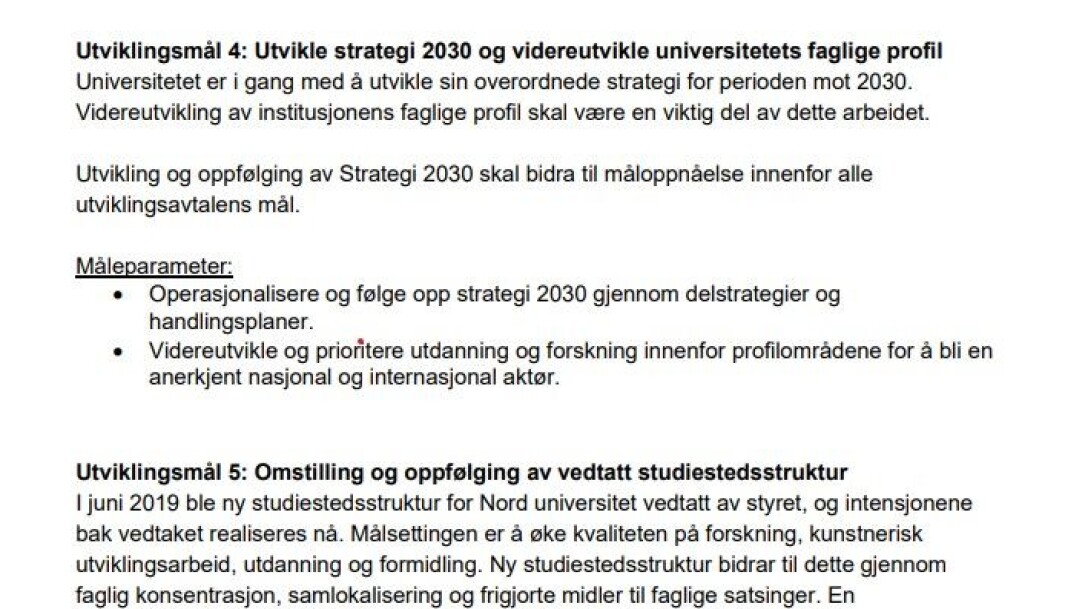 Utdrag fra Kunnskapsdepartementets tildelingsbrev til Nord universitet 2021. Utdrag fra Kunnskapsdepartementets tildelingsbrev til Nord universitet 2021.