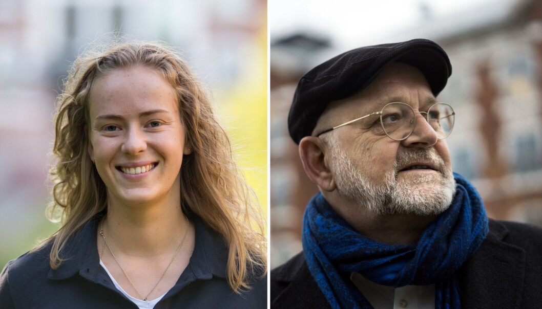 Studentleder Tuva Todnem Lund og rektor Sjur Baardsen er enige om at de vil ut av fond med olje og gass i porteføljen. Studentleder Tuva Todnem Lund og rektor Sjur Baardsen er enige om at de vil ut av fond med olje og gass i porteføljen.