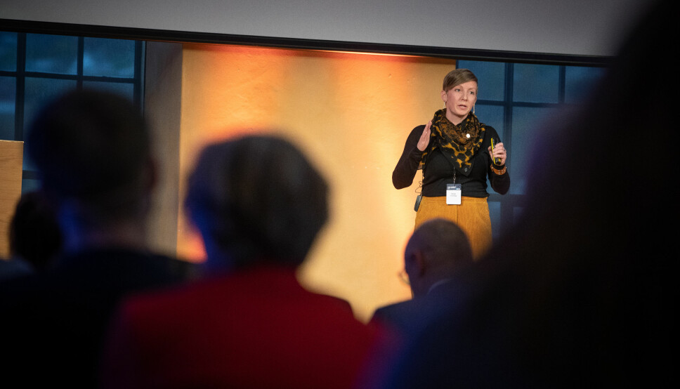 Katja Engerg under Ocean Sustainability-konferansen i Bergen i 2019.