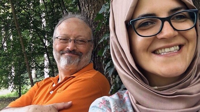 Jamal Khashoggi og forloveden Hatice Cengiz Jamal Khashoggi og forloveden Hatice Cengiz