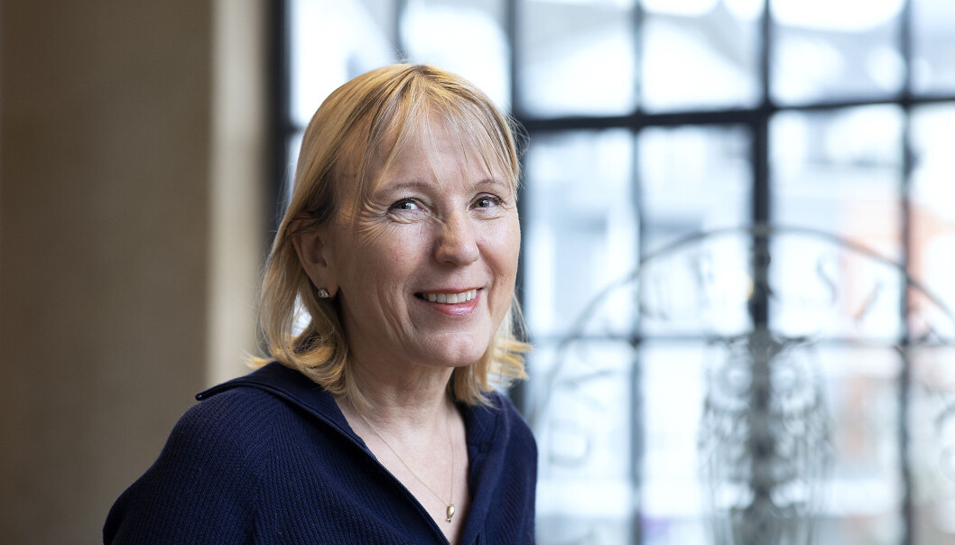 Rektor Margareth Hagen i aulaen. Torsdag samlar styret seg her til fysisk styremøte. Rektor Margareth Hagen i aulaen. Torsdag samlar styret seg her til fysisk styremøte.