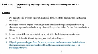 Slik så den endelige protokollen ut etter møtet. Forslaget vedtas med et ekstra punkt etter styrets ønske. Slik så den endelige protokollen ut etter møtet. Forslaget vedtas med et ekstra punkt etter styrets ønske.