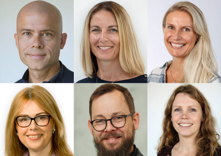 Rektor Lars-Petter Jelsness-Jørgensen (øverst fra venstre) blir leder for prorektor Annette Veberg Dahl, prorektor Kristi Grønvold Bache, dekan Irina Engeness (nederst fra venstre), dekan Harald Holone og dekan Randi Magnus Sommerfeldt. (Fotocollage: HiØ) Rektor Lars-Petter Jelsness-Jørgensen (øverst fra venstre) blir leder for prorektor Annette Veberg Dahl, prorektor Kristi Grønvold Bache, dekan Irina Engeness (nederst fra venstre), dekan Harald Holone og dekan Randi Magnus Sommerfeldt. (Fotocollage: HiØ)