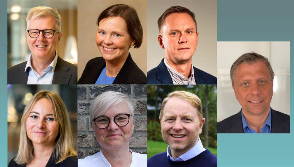 Disse skal være med å styre Høgskulen på Vestlandet de neste fire årene. Øverst fra venstre Asle Holthe, Randi Skår, Jens Kristian Fosse og Thorbjørn Heyerdahl. Nede fra venstre Gro Anita Fonnes Flaten, Anne-Grethe Naustdal og Geir Kåre Resaland.