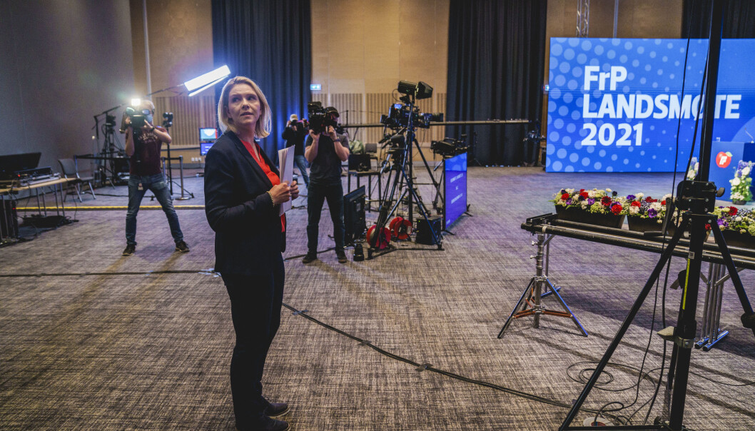 Frp-leder Sylvi Listhaug under helgens landsmøte. Frp-leder Sylvi Listhaug under helgens landsmøte.
