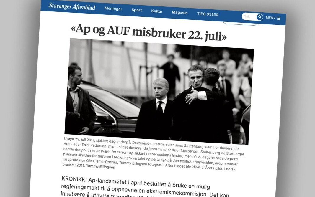 Innlegget fra Ole Gjems-Onstad stod på trykk i Stavanger Aftenblad forrige uke. Innlegget fra Ole Gjems-Onstad stod på trykk i Stavanger Aftenblad forrige uke.