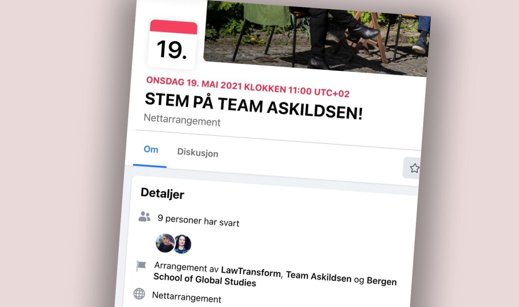 Valgstyret ved fakultetet får eventuelt ta stilling til om Team Askildsen, Centre for Law and Social Transformation og Bergen School of Global Studies bryter noen regler i valgreglementet ved å involvere seg aktivt i valgkampen til fordel for Team Askildsen, skriver Leiv Marsteinstredet. Valgstyret ved fakultetet får eventuelt ta stilling til om Team Askildsen, Centre for Law and Social Transformation og Bergen School of Global Studies bryter noen regler i valgreglementet ved å involvere seg aktivt i valgkampen til fordel for Team Askildsen, skriver Leiv Marsteinstredet.