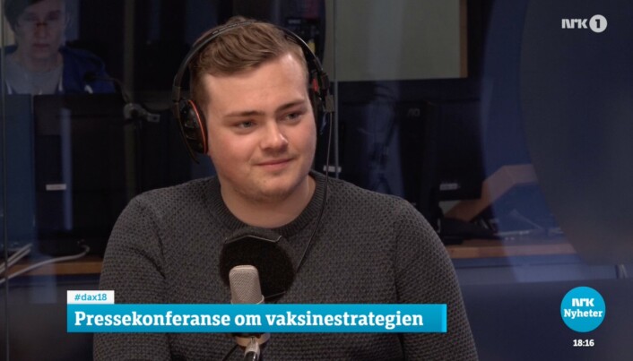 For NSO-leder Andreas Trohjell er onsdagen en bra dag. Her fra NRKs Dagsnytt18-studio. For NSO-leder Andreas Trohjell er onsdagen en bra dag. Her fra NRKs Dagsnytt18-studio.