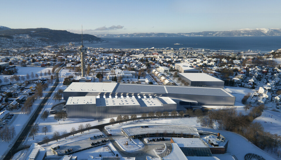 Slik er er Ocean Space Centre tegnet inn på Tyholt i Trondheim.