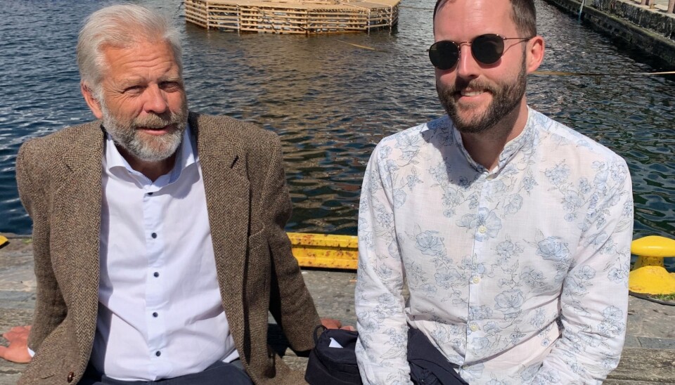 Hans Munthe-Kaas (til venstre) tek seks veker om bord. Men han må jobba litt; professoren leiar ein SFF-søknad som er komen til andre runde hos Forskingsrådet. Birger Berge skal vera med i tre veker.