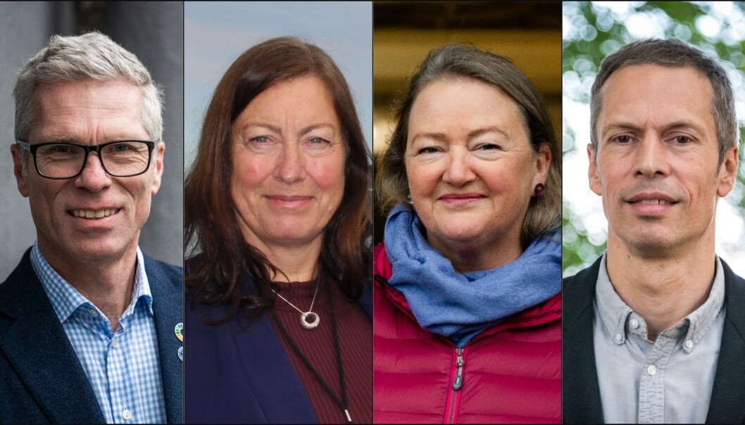 De fire forskningsdirektørene ved Havforskningsinstituttet f.v. Geir Lasse Taranger, Gro-Ingunn Hemre, Karin Kroon Boxaspen og Geir Huse ønsker at sittende direktør Sissel Rogne skal få forlenget sitt åremål. De fire forskningsdirektørene ved Havforskningsinstituttet f.v. Geir Lasse Taranger, Gro-Ingunn Hemre, Karin Kroon Boxaspen og Geir Huse ønsker at sittende direktør Sissel Rogne skal få forlenget sitt åremål.