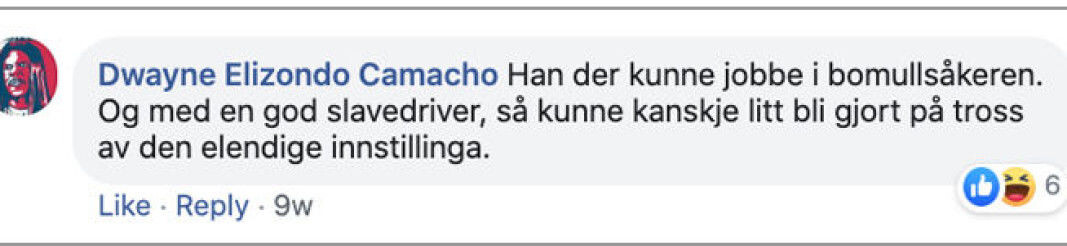 Denne ytringen er postet på en av de anonyme facebookprofilene som Eikrem skal ha hatt tilgang til. Denne ytringen er postet på en av de anonyme facebookprofilene som Eikrem skal ha hatt tilgang til.