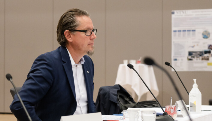 Remi Eriksen da han ledet sitt første styremøte ved NTNU i forrige uke. Remi Eriksen da han ledet sitt første styremøte ved NTNU i forrige uke.