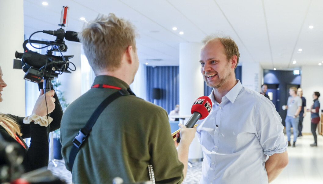 Mimir Kristjánsson under et landsmøte i Rødt for noen år tilbake. Mimir Kristjánsson under et landsmøte i Rødt for noen år tilbake.