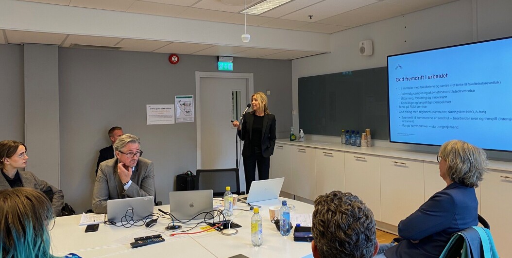 Fungerende rektor Nina Waaler på styremøtet ved OsloMet 15. september. Fungerende rektor Nina Waaler på styremøtet ved OsloMet 15. september.