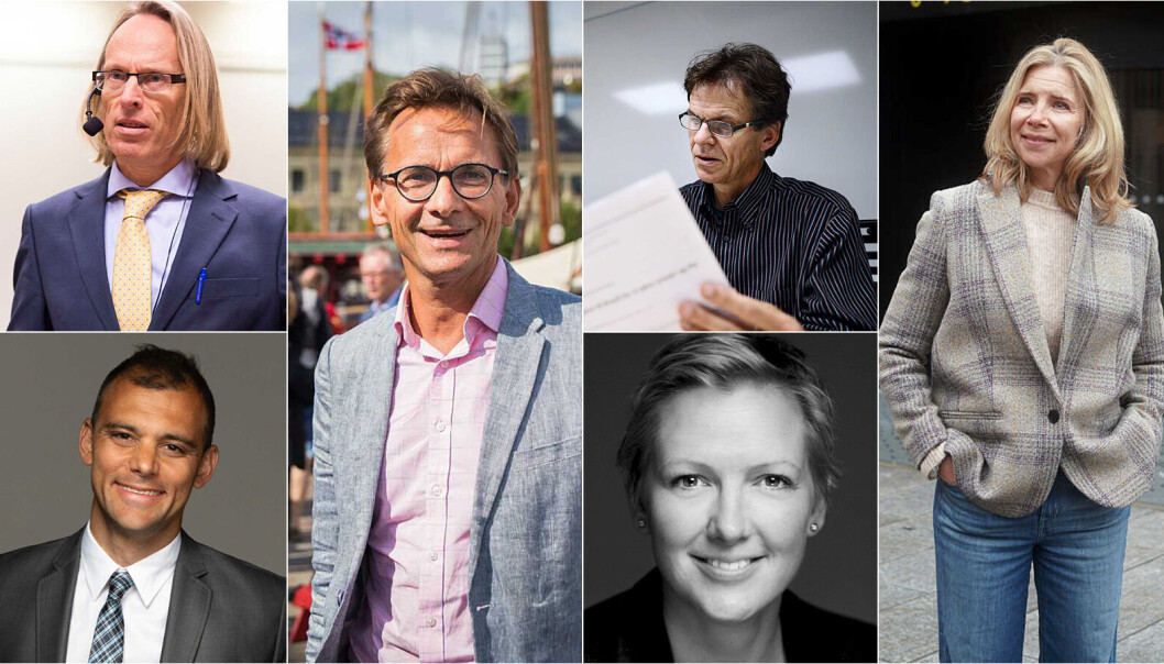 F.v. øverst: Morten Irgens, Christen Krogh, Einar Braathen, Nina Waaler, Carl Thodesen, og Tale Skjølsvik er noen av de 13 søkerne til rektorstillingen ved OsloMet, de neste seks årene. F.v. øverst: Morten Irgens, Christen Krogh, Einar Braathen, Nina Waaler, Carl Thodesen, og Tale Skjølsvik er noen av de 13 søkerne til rektorstillingen ved OsloMet, de neste seks årene.