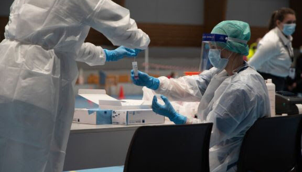En koronatest legges i plastrør og sikres av helsepersonell. Deltaljert informasjon om virus er viktig for å optimalisere behandlig og vaksiner. . En koronatest legges i plastrør og sikres av helsepersonell. Deltaljert informasjon om virus er viktig for å optimalisere behandlig og vaksiner. .